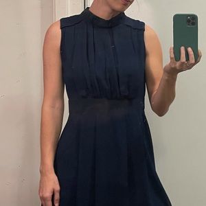 Blue sheer sleeveless dress